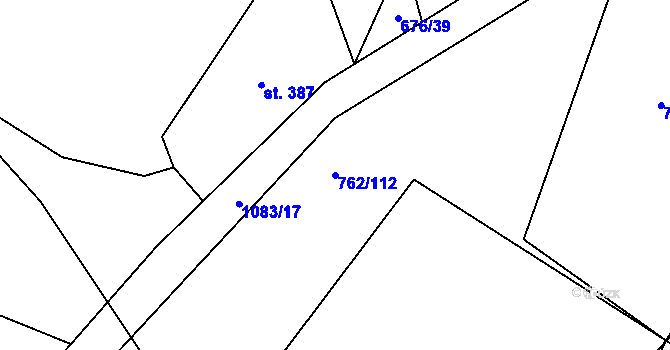 Parcela st. 762/112 v KÚ Tlumačov u Domažlic, Katastrální mapa