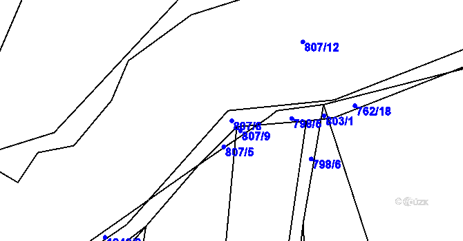 Parcela st. 807/8 v KÚ Tlumačov u Domažlic, Katastrální mapa