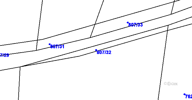 Parcela st. 807/32 v KÚ Tlumačov u Domažlic, Katastrální mapa