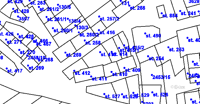 Parcela st. 413 v KÚ Tlumačov na Moravě, Katastrální mapa