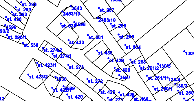 Parcela st. 430 v KÚ Tlumačov na Moravě, Katastrální mapa