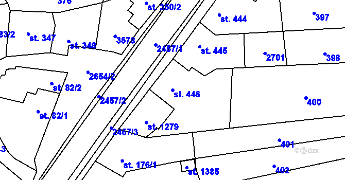 Parcela st. 446 v KÚ Tlumačov na Moravě, Katastrální mapa