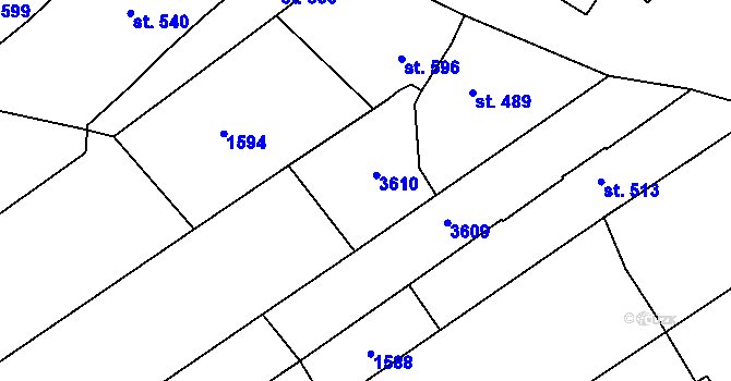 Parcela st. 843 v KÚ Tlumačov na Moravě, Katastrální mapa