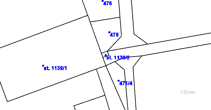 Parcela st. 1139/2 v KÚ Tlumačov na Moravě, Katastrální mapa