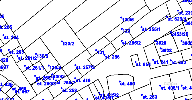 Parcela st. 131 v KÚ Tlumačov na Moravě, Katastrální mapa