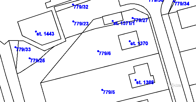 Parcela st. 779/6 v KÚ Tlumačov na Moravě, Katastrální mapa