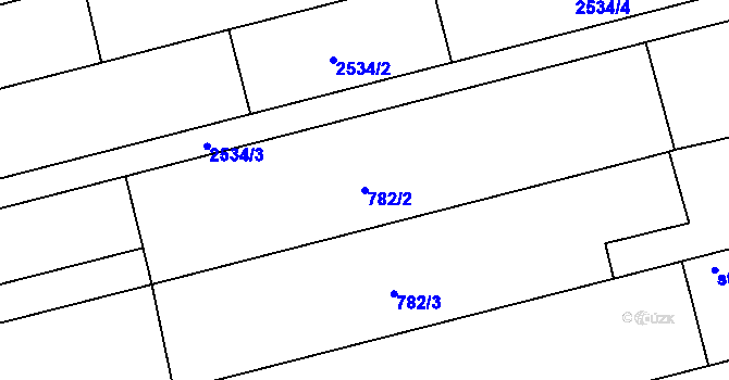Parcela st. 782/2 v KÚ Tlumačov na Moravě, Katastrální mapa