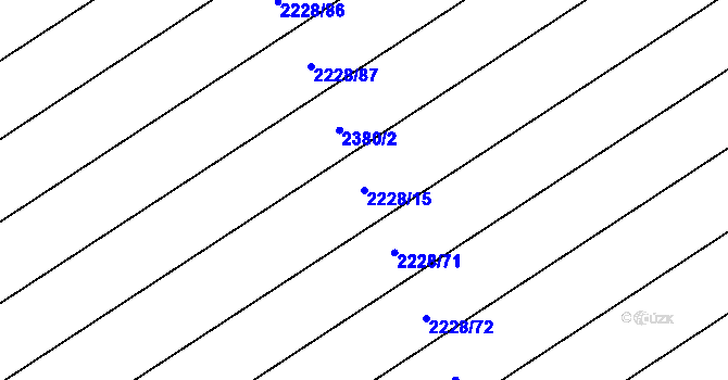 Parcela st. 2228/15 v KÚ Tlumačov na Moravě, Katastrální mapa