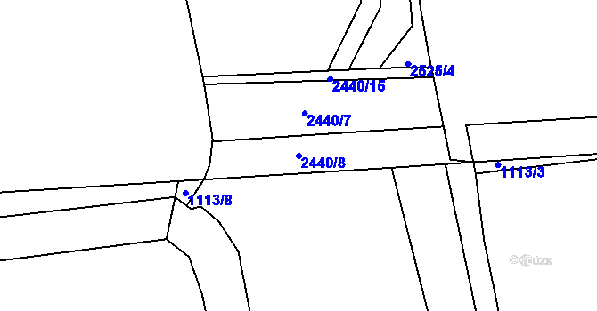 Parcela st. 2440/8 v KÚ Tlumačov na Moravě, Katastrální mapa