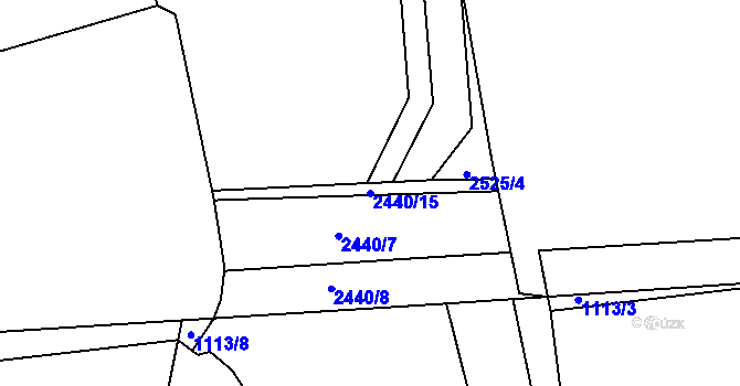 Parcela st. 2440/15 v KÚ Tlumačov na Moravě, Katastrální mapa