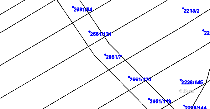 Parcela st. 2661/7 v KÚ Tlumačov na Moravě, Katastrální mapa