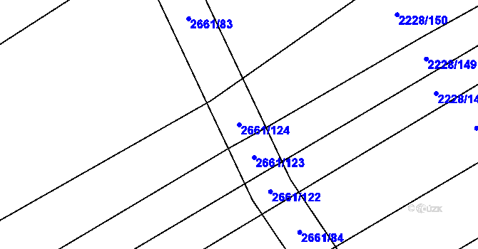 Parcela st. 2661/124 v KÚ Tlumačov na Moravě, Katastrální mapa