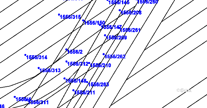 Parcela st. 1556/262 v KÚ Tlumačov na Moravě, Katastrální mapa