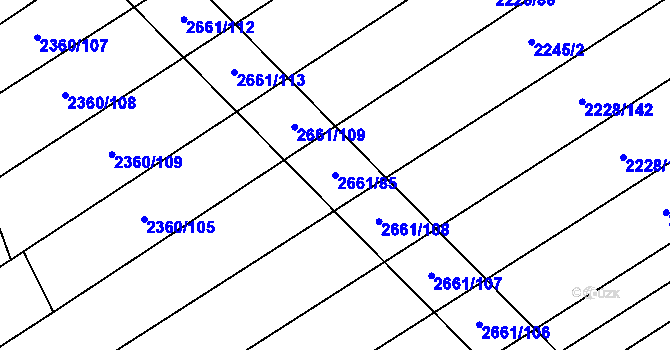 Parcela st. 2661/85 v KÚ Tlumačov na Moravě, Katastrální mapa