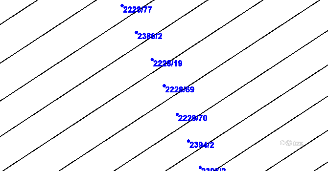 Parcela st. 2228/69 v KÚ Tlumačov na Moravě, Katastrální mapa