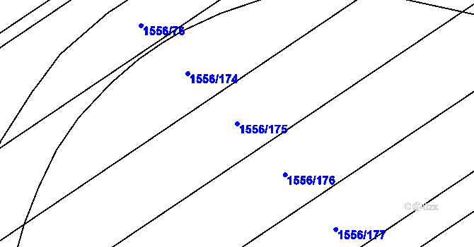 Parcela st. 1556/175 v KÚ Tlumačov na Moravě, Katastrální mapa