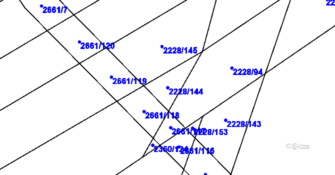 Parcela st. 2228/144 v KÚ Tlumačov na Moravě, Katastrální mapa