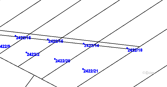 Parcela st. 2422/14 v KÚ Tlumačov na Moravě, Katastrální mapa