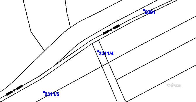 Parcela st. 2311/4 v KÚ Tlumačov na Moravě, Katastrální mapa