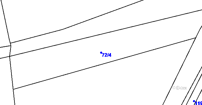 Parcela st. 72/4 v KÚ Lounín, Katastrální mapa