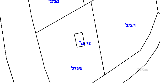 Parcela st. 72 v KÚ Lounín, Katastrální mapa