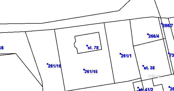 Parcela st. 78 v KÚ Lounín, Katastrální mapa