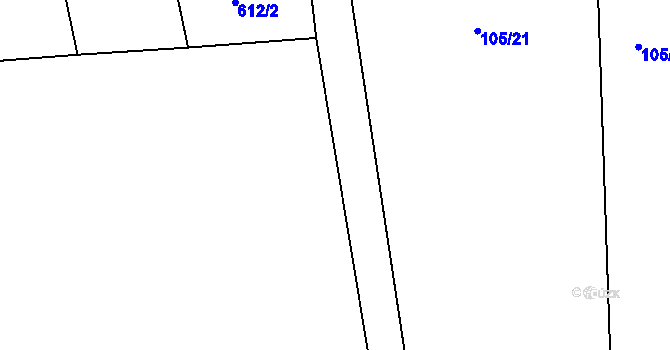 Parcela st. 105/22 v KÚ Tmaň, Katastrální mapa