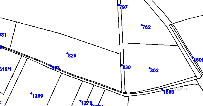 Parcela st. 342/1 v KÚ Tmaň, Katastrální mapa