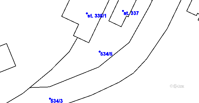 Parcela st. 534/5 v KÚ Tmaň, Katastrální mapa