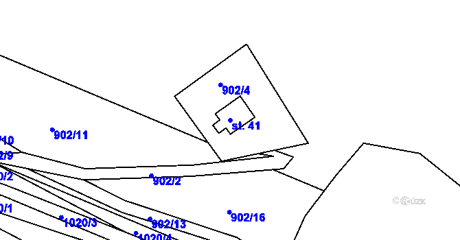 Parcela st. 41 v KÚ Dehtín, Katastrální mapa