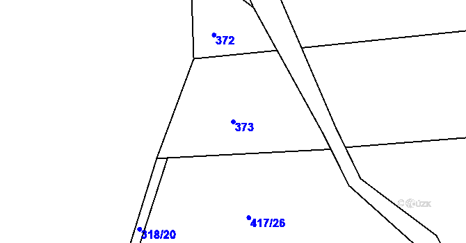 Parcela st. 373 v KÚ Dehtín, Katastrální mapa