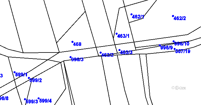 Parcela st. 463/2 v KÚ Dehtín, Katastrální mapa