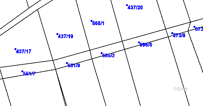 Parcela st. 565/2 v KÚ Dehtín, Katastrální mapa