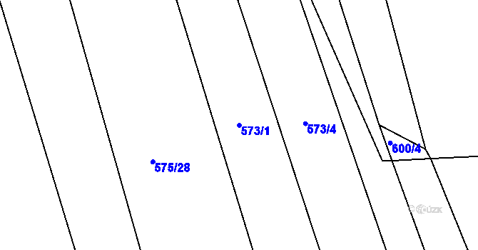 Parcela st. 573/1 v KÚ Dehtín, Katastrální mapa
