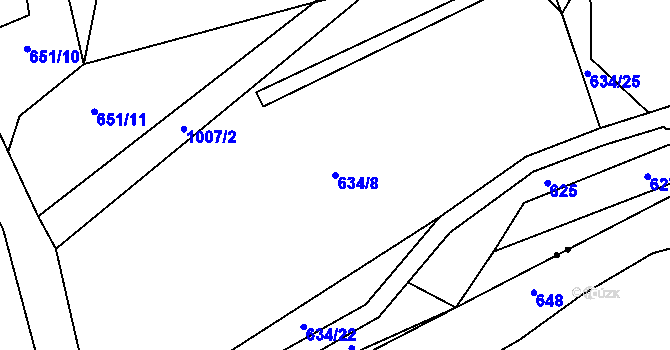Parcela st. 634/8 v KÚ Dehtín, Katastrální mapa