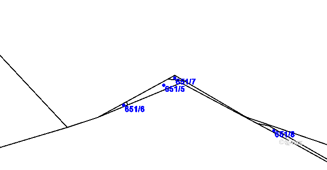 Parcela st. 651/5 v KÚ Dehtín, Katastrální mapa