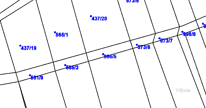 Parcela st. 996/5 v KÚ Dehtín, Katastrální mapa