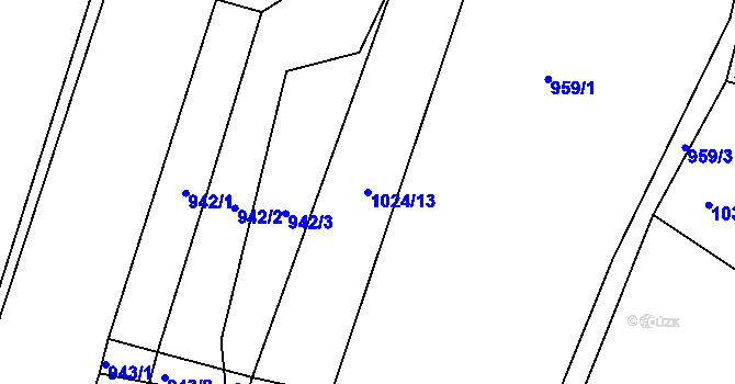 Parcela st. 1024/13 v KÚ Dehtín, Katastrální mapa