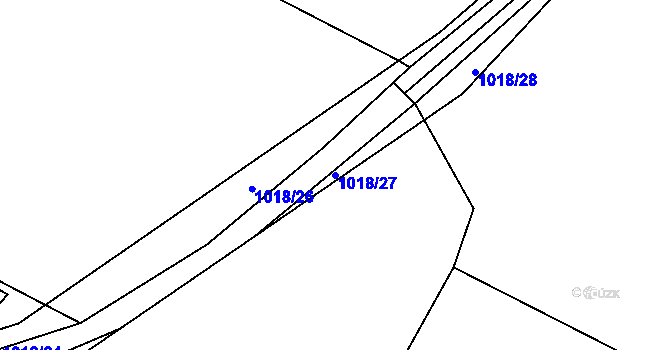 Parcela st. 1018/27 v KÚ Dehtín, Katastrální mapa