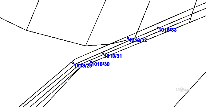 Parcela st. 1018/31 v KÚ Dehtín, Katastrální mapa