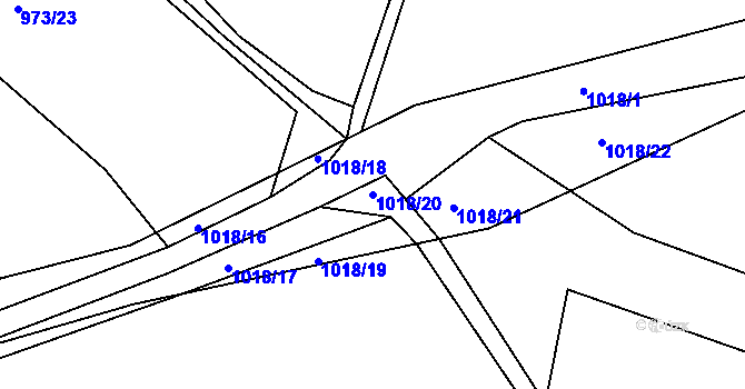 Parcela st. 1018/20 v KÚ Dehtín, Katastrální mapa
