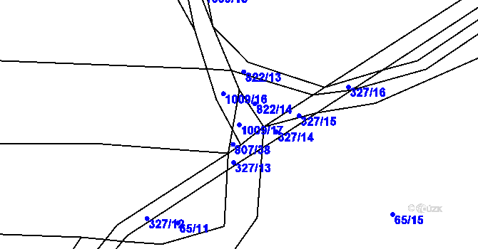 Parcela st. 1009/17 v KÚ Dehtín, Katastrální mapa