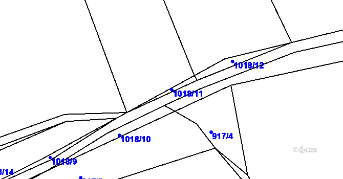 Parcela st. 1018/11 v KÚ Dehtín, Katastrální mapa