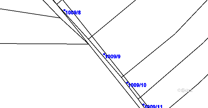 Parcela st. 1009/9 v KÚ Dehtín, Katastrální mapa
