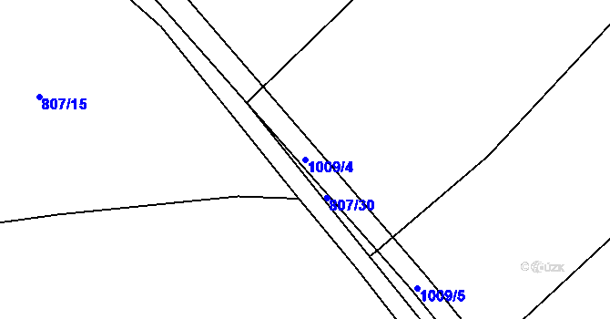 Parcela st. 1009/4 v KÚ Dehtín, Katastrální mapa