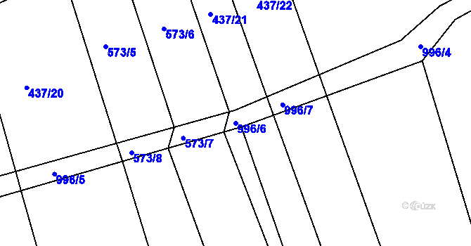 Parcela st. 996/6 v KÚ Dehtín, Katastrální mapa