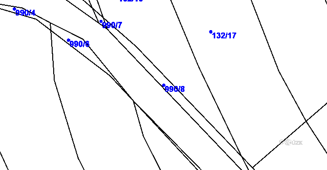Parcela st. 990/8 v KÚ Dehtín, Katastrální mapa