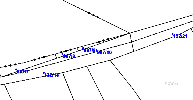 Parcela st. 987/10 v KÚ Dehtín, Katastrální mapa