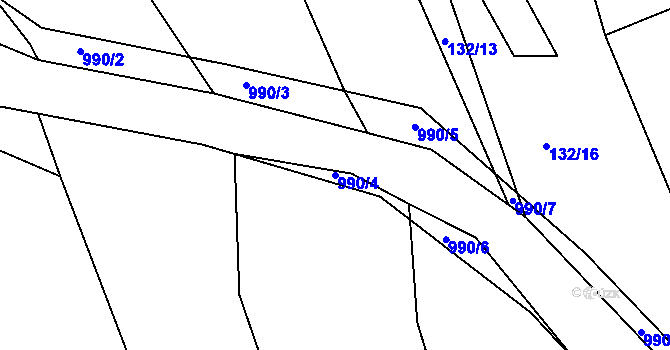 Parcela st. 990/4 v KÚ Dehtín, Katastrální mapa