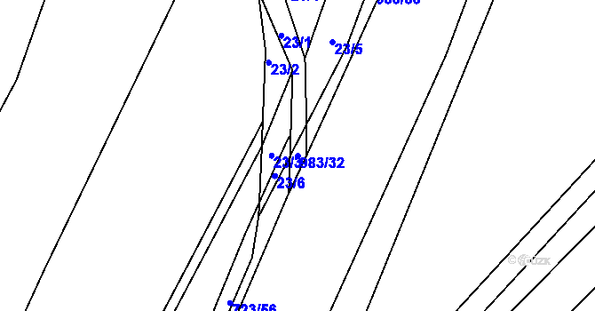 Parcela st. 983/32 v KÚ Dehtín, Katastrální mapa